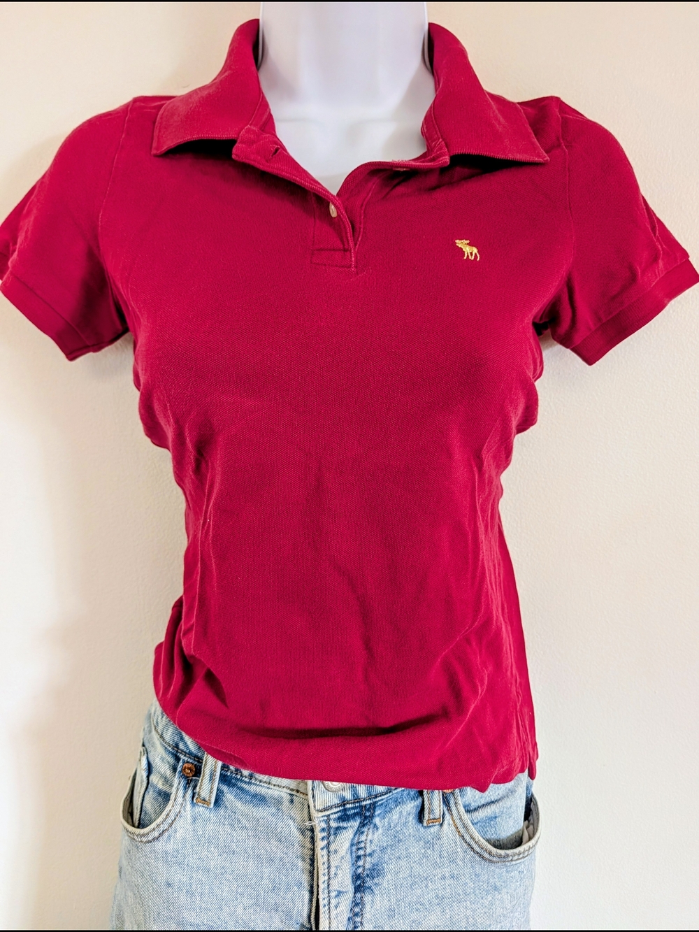 Abercrombie & Fitch Womens Red Polo Shirt